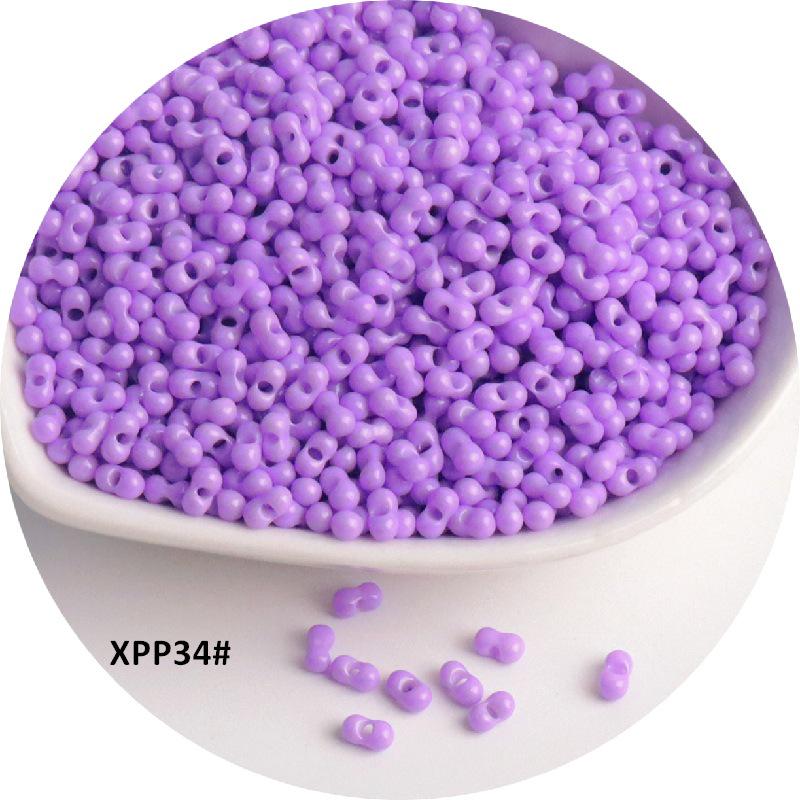 2x4mm Solid Color Glass Peanut Beads for DIY Jewelry & Hair Accessories