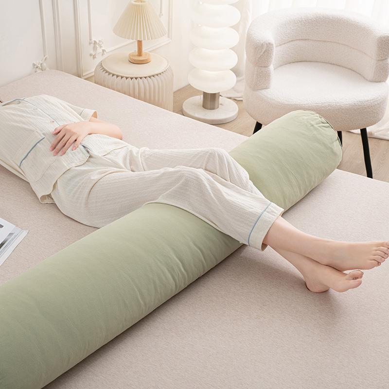 100/120cm Long Cylindrical Pillow with Handle for Neck Back Leg Support Removable Washable Pregnant Women Use Bedroom Pillow
