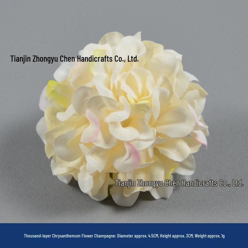 Champagne Silk Imitation Flowers for Hairpins, Hanfu Headdresses, Souvenirs, and Performance Accessories.