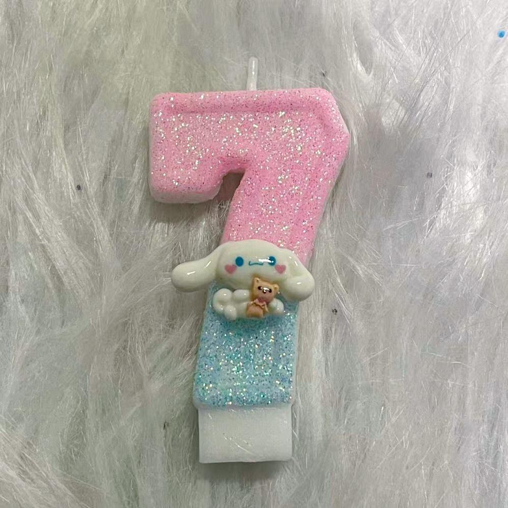 0-9 Lumânări Cifra Tort Zi de Naștere Lumânări Cifra Drăguțe Cinnamoroll Roz Albastre Lumânări Vârful Tortului Accesorii Petrecere Zi de Naștere Bebeluș Jucărie