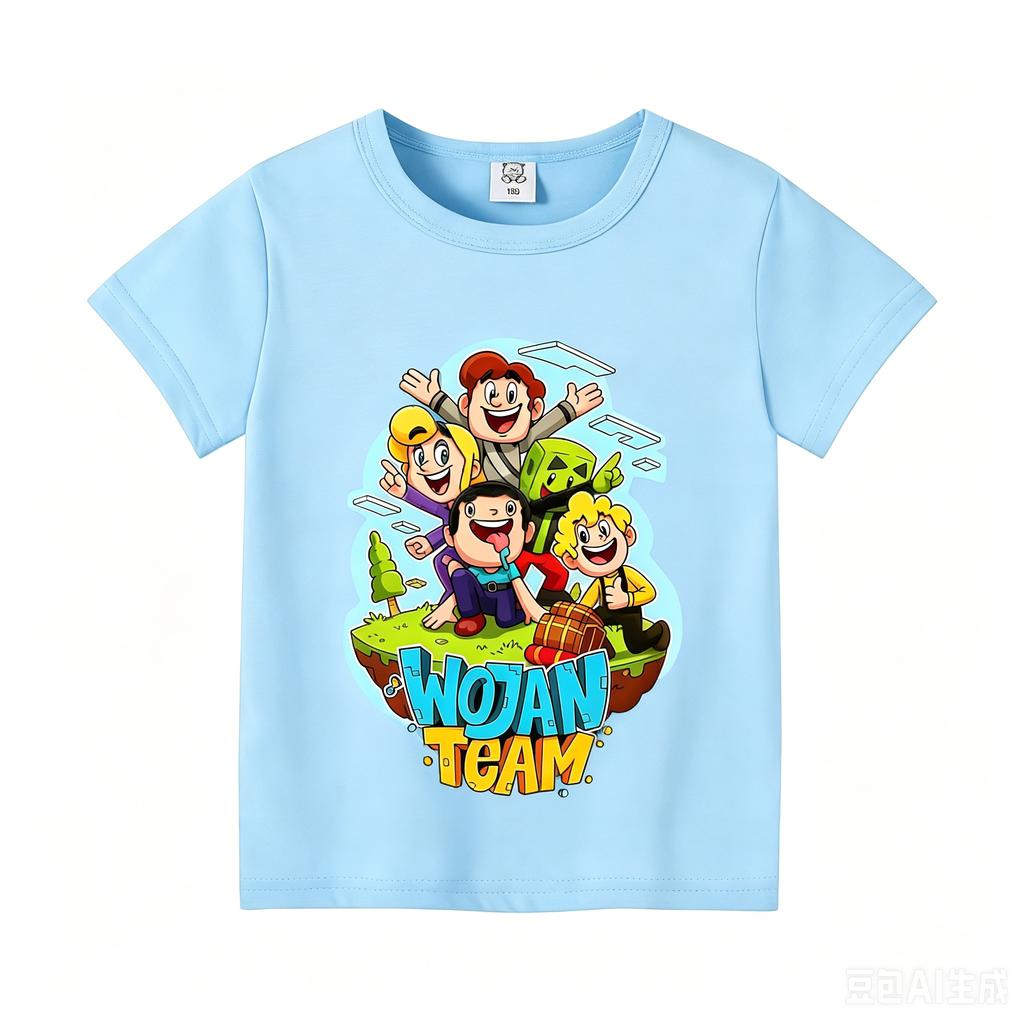 Wojans T-shirt s anime motivem, kulatý výstřih, dětské oblečení s krátkým rukávem, letní bavlněná trička, trička pro kluky a holky, dárek k narozeninám