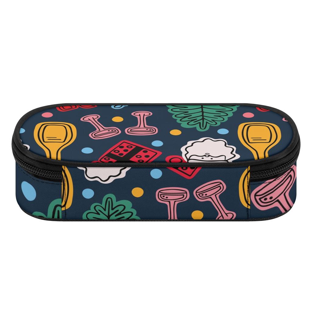 Pen Case Multi Compartment 300D Polyester Smooth Zipper with Main Pocket Mesh Layer and Removable Pen Divider for Everyday Study