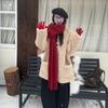 New Autumn and Winter Women's Wool Blended Scarf Solid Color Tassel Korean Style Versatile Fashionable Atmosphere Warm Scarf