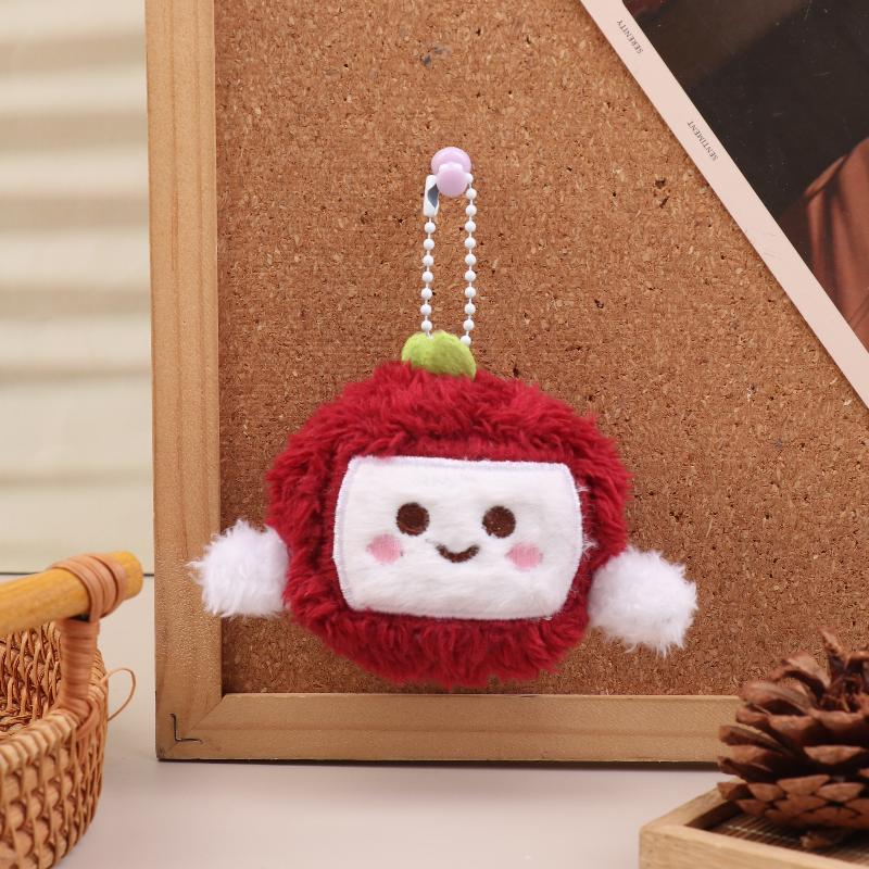 

Lychee Plush Toy Keychain Cartoon Yangmei Soft Stuffed Doll Pendant Car Key Ring Backpack Bag Decor Kid Gift