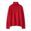 Women's 100% Pure Cashmere High Neck Sweater - Warm, Versatile Pullover for Autumn/Winter.