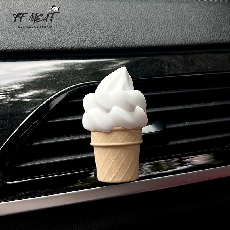 

Car Aromatherapy Summer Fresh Cone Color Ice Cream Cure Series Car Central Control Decorative Solid Fragrant Stone New Original Flavor Cone a Other notes