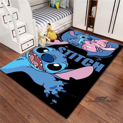 Tapis Lilo & Stitch à motifs – Tapis de chambre et de salon / Grande surface antidérapante pour la décoration intérieure