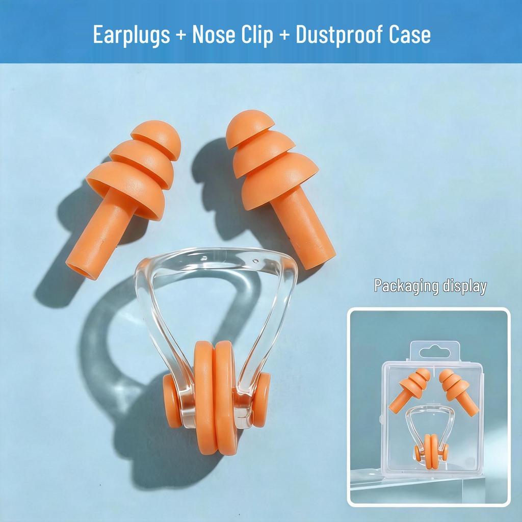Diving Nose Clip & Earplug Set for Adults & Kids - Professional Silicone Waterproof Swimming Gear