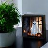 LED Halloween Night Light Wooden Ghost Painting Frame Lamp New Desktop Decor Ornaments  Gifts