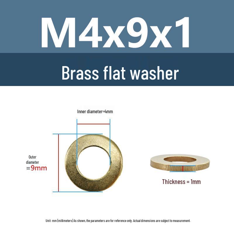 Yigu Durable Brass Flat Washers: M2-M12 Screws