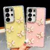 Handmade Sparkly Diamond Glass Butterfly IMD Phone Case, Compatible with Samsung S23 Ultra/S24/S25 & A07/A15/A16/A17/A26/A35/A36/A55/A56