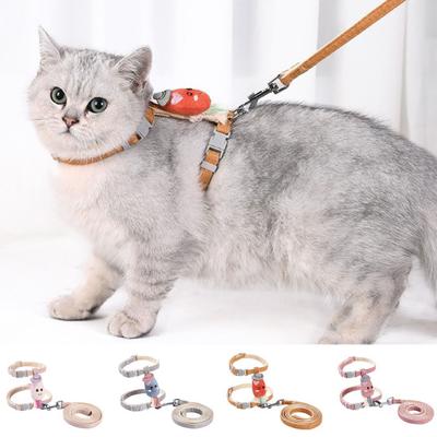 Pet Leash Adjustable Anti-escape I-shaped Outdoors Puppy Kitty Pet Harness with Pulling Rope Household
