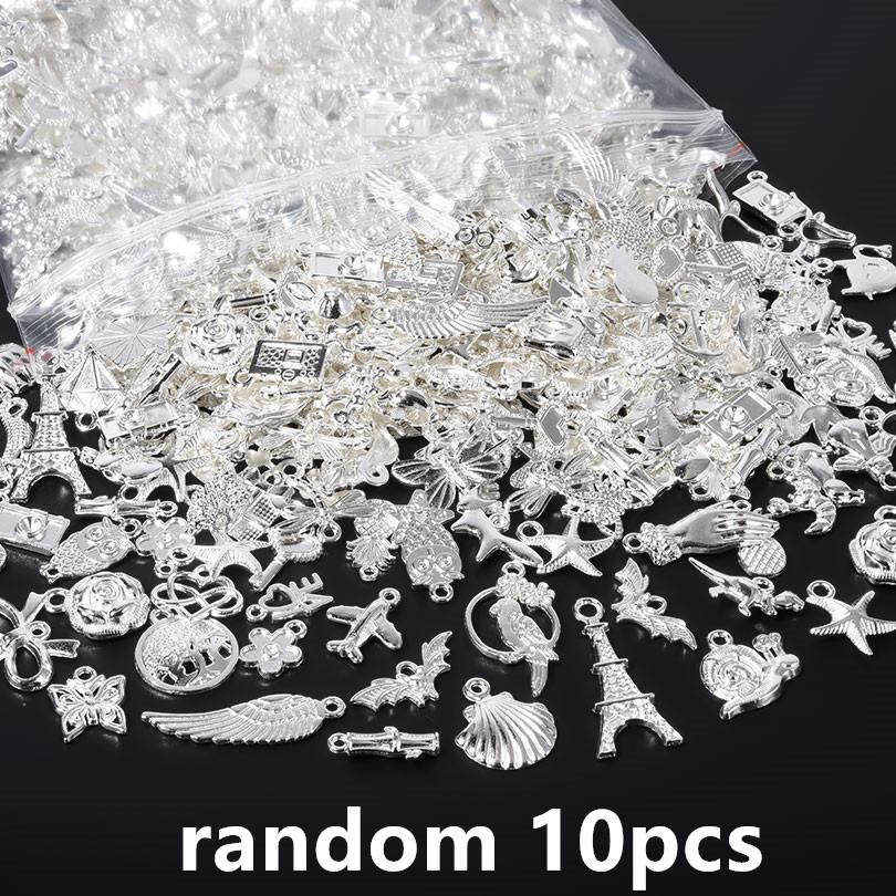 

Bright Silver Color Random Mix Charm Hand Flamingo Animal Pendant Charms For Jewelry Making Supplies Handmade Bracelets Material