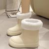 Плюшевые теплые резиновые сапоги женские средней длины нескользящие резиновые сапоги износостойкие водонепроницаемые зимние сапоги женские со съемным хлопковым рукавом