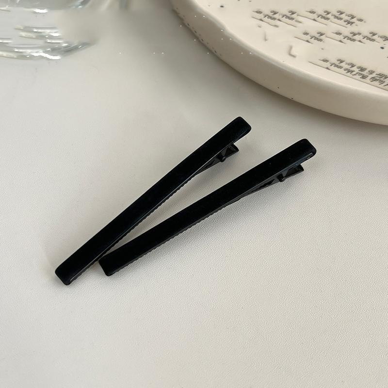 2pc Fashion Advanced Solid PU Hairpin Khaki Style Hair Side Clips for Girls Women Ladies Hair Accessories
