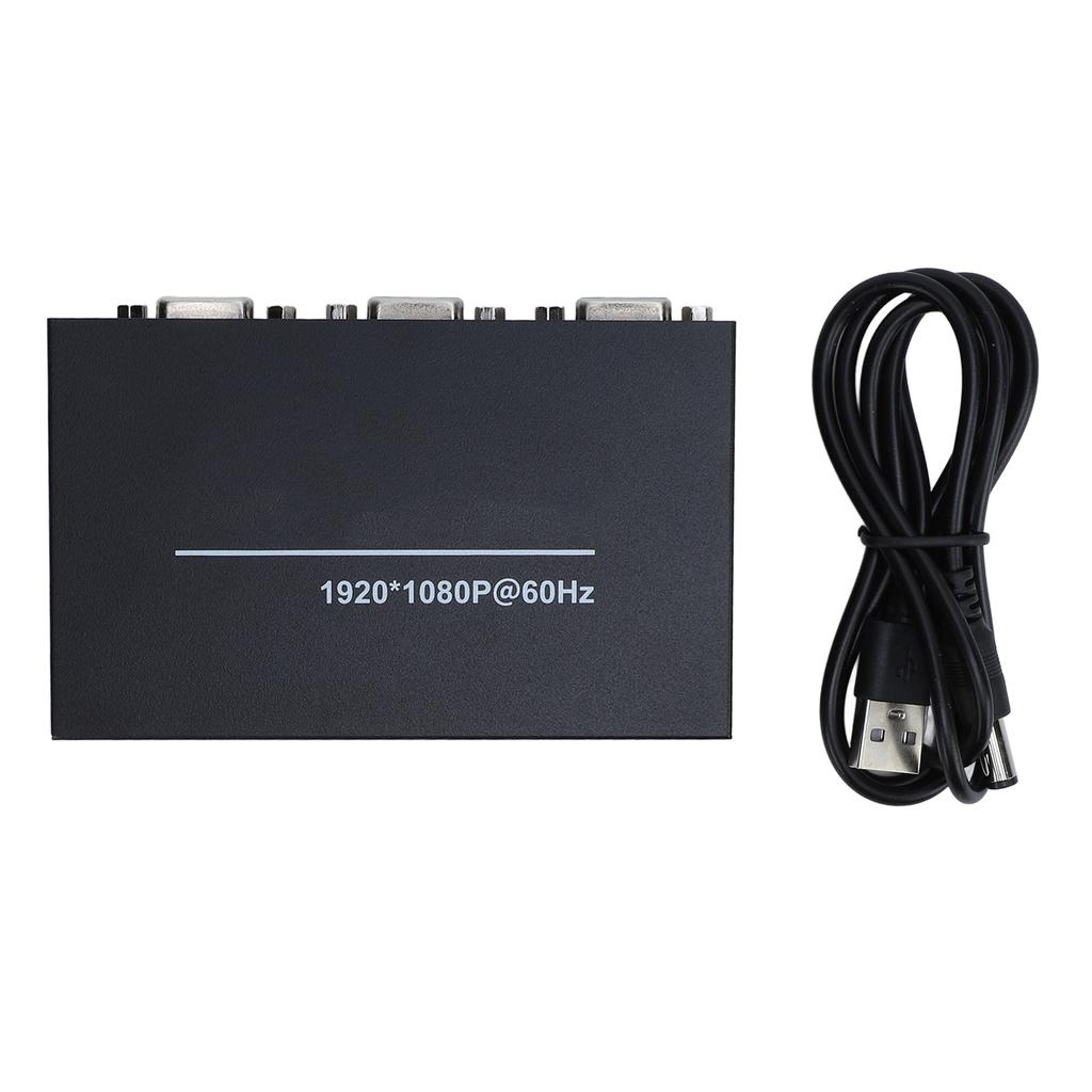 2-Port VGA Splitter 1 Eingang 2 Ausgänge 60HZ 1920 X 1080 Langstreckenübertragung Gehäuse aus Aluminiumlegierung VGA Verteiler
