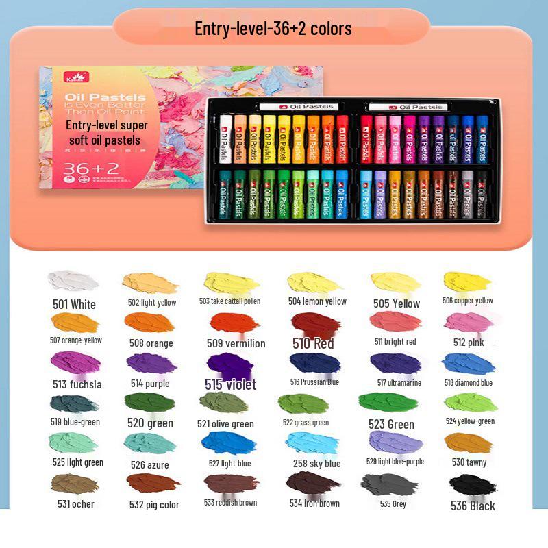 Gaole Super Soft Oil Pastels - Heavy, Iridescent Sticks for Kids: Available In 12, 24, or 36 Colors