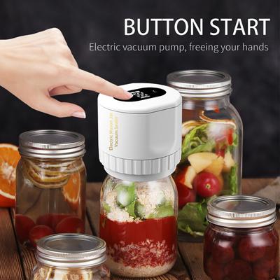 Electric Mason Jar Vacuum Sealer Kit Cordless Automatic Jar Sealer Kit for Food Storage and
