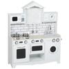 Kids Kitchen Play Kitchen with Oven Sink Sound Function and Accessories Gift for Girls Boys 3-6 Years White