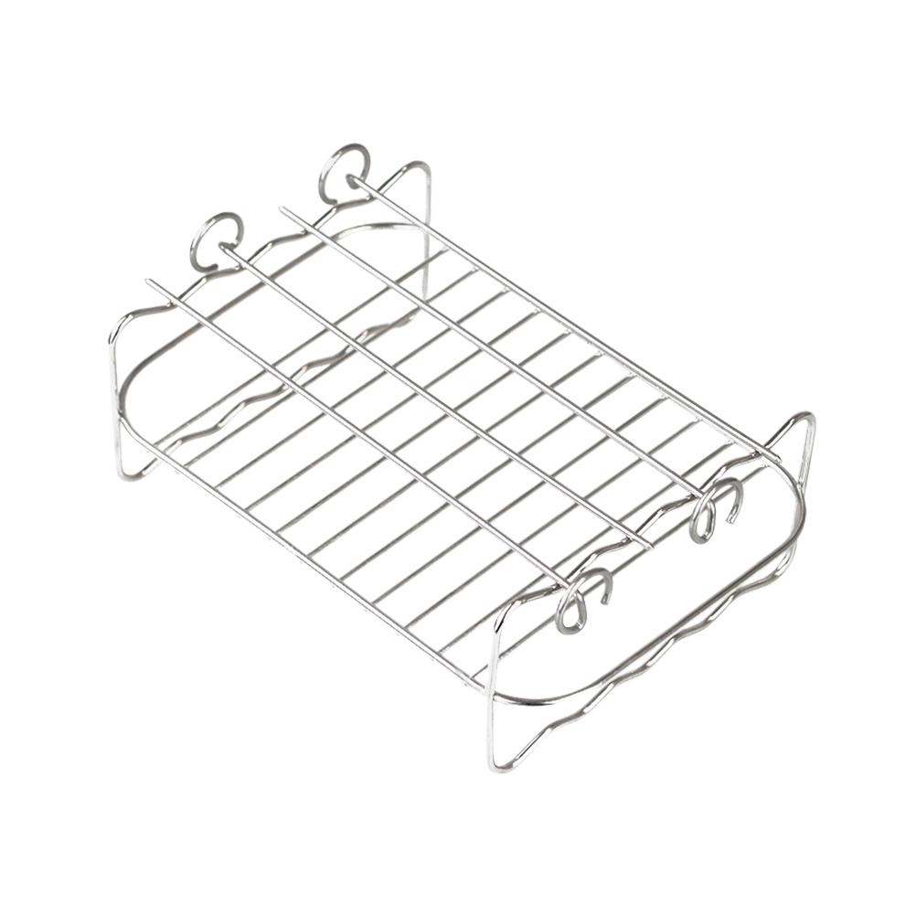 2 st Air Fryer-ställ 304 Rostfritt stål Dehydratorställ med 4 Grillspett för 8QT Dubbelkorg