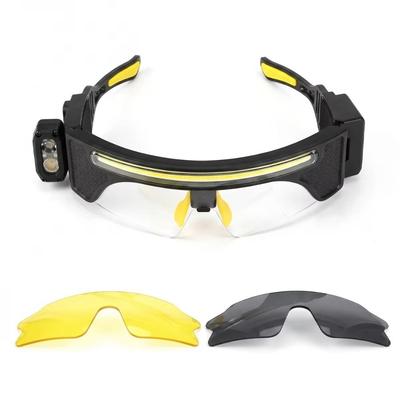 Waterproof LED Safety Glasses Polycarbonate Lens Headlamp Glasses New Lighted Safety Glasses