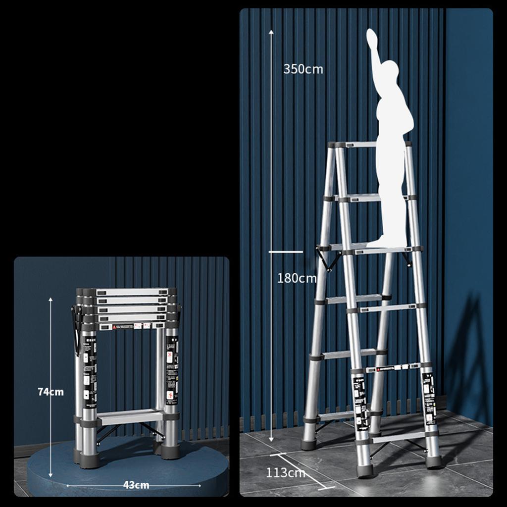 Stainless Steel Telescopic Ladder Portable Folding Ladder Bamboo Ladder Multi Home Use Herringbone Ladder Lifting Step Ladder