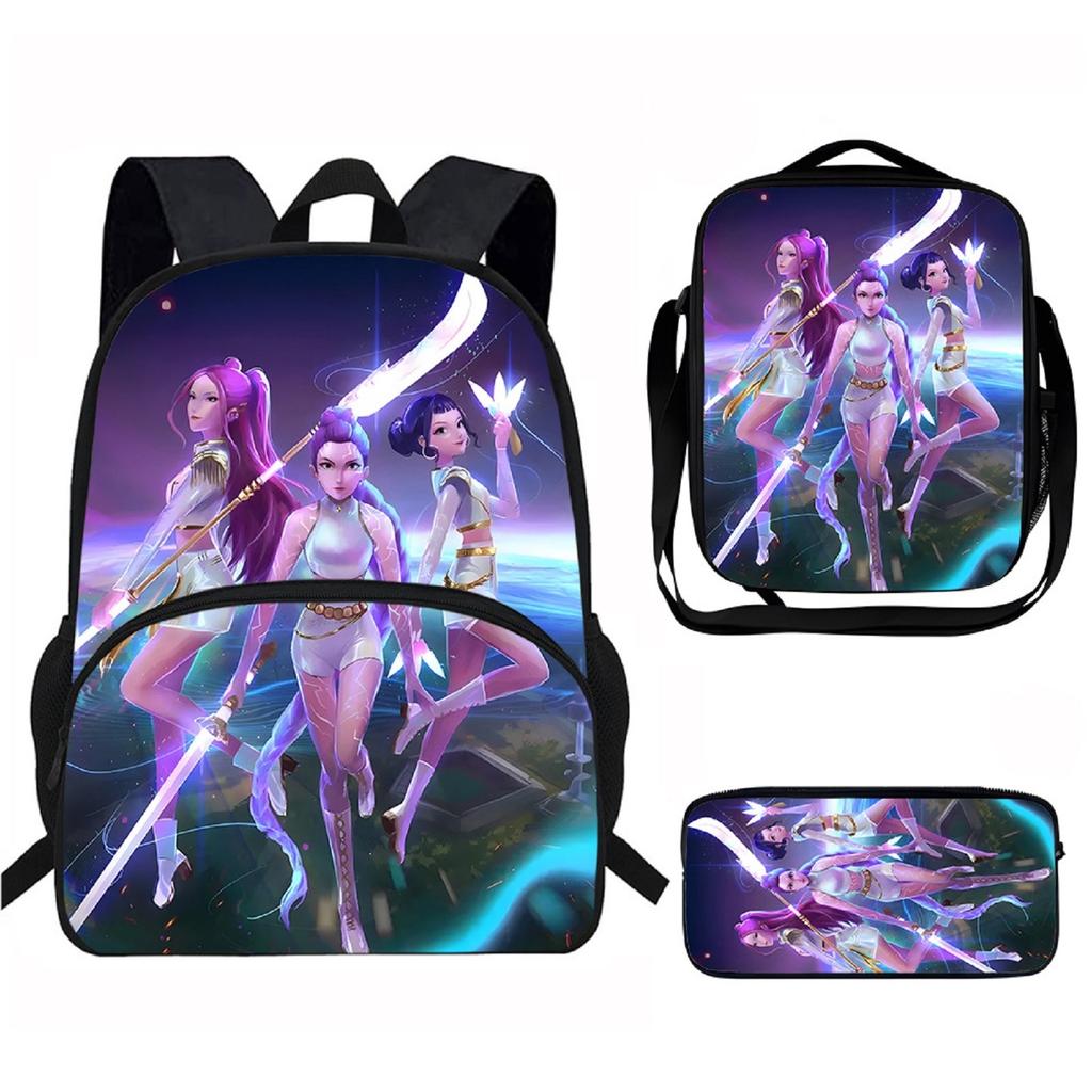 Elementary School Cartoon Backpack And Peripheral Backpack Three Piece Set
