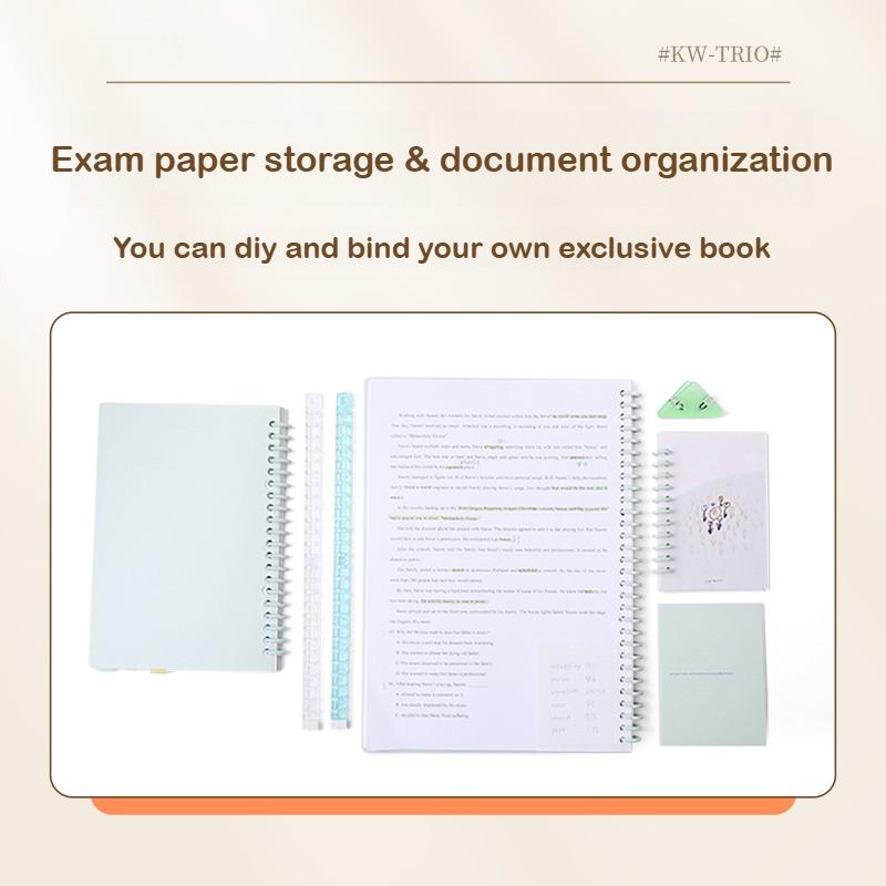 KW-Trio 30 Hole A4 B5 A5 B6 A6 Loose Leaf Punch Notebook Planner Paper Hand Push Perforated Puncher School Supplies Stationery