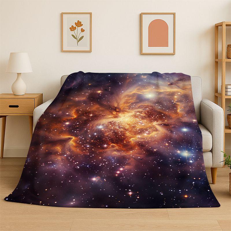 Dream Universe Galaxy Space Stars Black Hole Milky Way Flannel Blanket Soft Throw Blanket for Bedroom Living Room Bed Picnic Nap