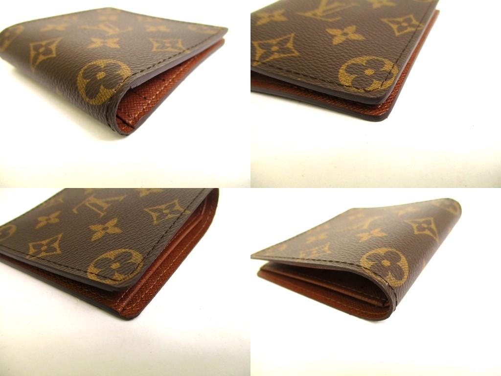 Authentic LOUIS VUITTON Monogram Brown Leather Bifold Bill Wallet #a994  Refurbished