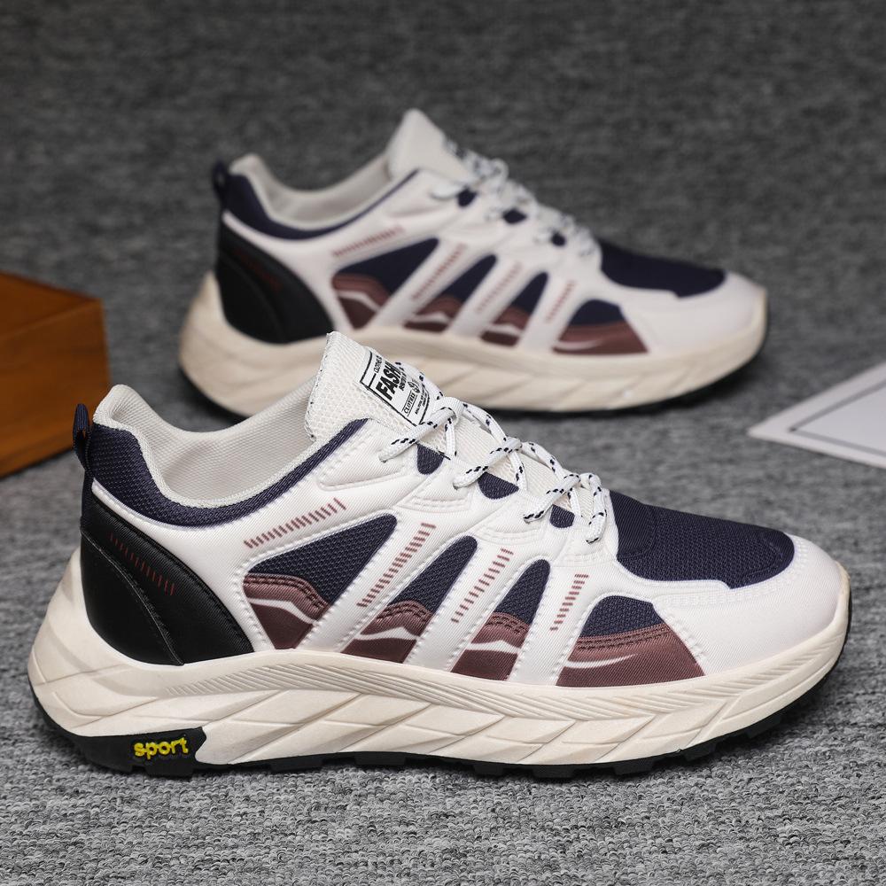 

Новинка 2024 года, мужская спортивная обувь, повседневная обувь с низким верхом, на шнуровке, из дышащей сетки, модные трендовые кроссовки для бега в тон 44