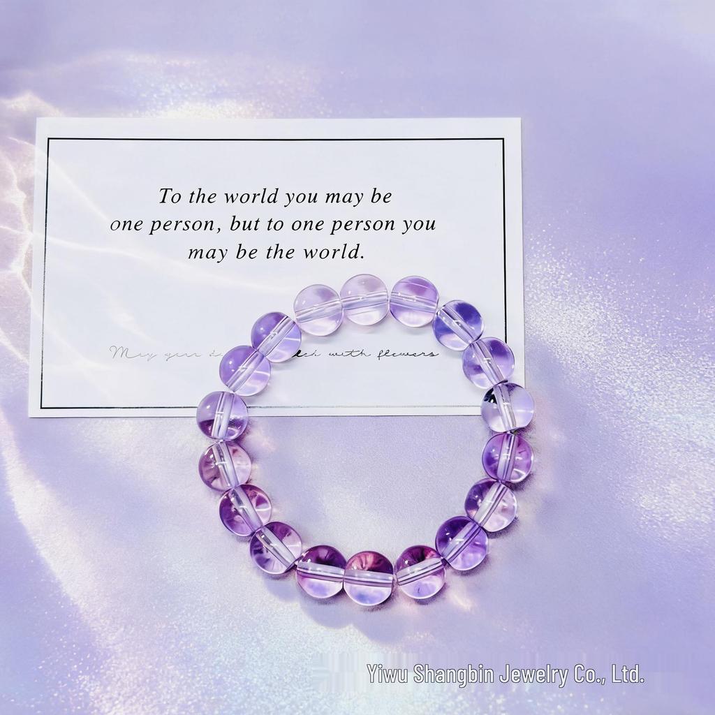 Multicolor Crystal Beaded Bracelet - Women's Korean Style Friendship Jewelry