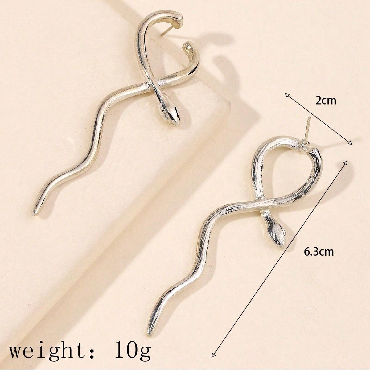 Серьги-подвески в виде змеи, панк-персонаж, передние и задние серьги, модные и простые женские украшения