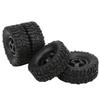 4WD Rubber Tires Aluminum Alloy Wheel Hub for WPL C14 C24 B14 B24 B16 B36 1 16 RC Car Upgrade PartBlack