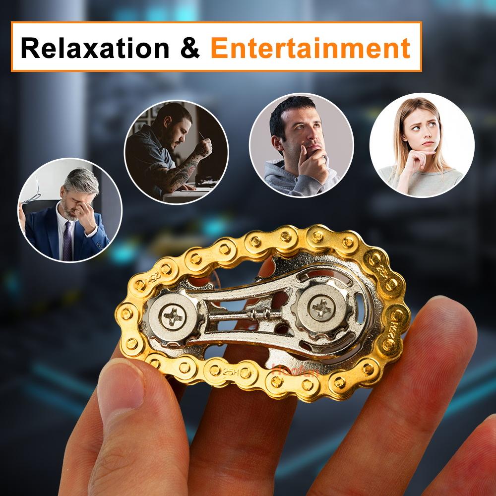 Fingertip Gyro Sprockets Flywheel Metal Toys Figet Spiner Finger Stress Relief Toys Antistress Anxiety Bike Chains For Adult Kid