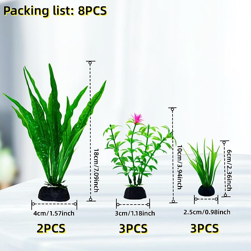 

Набор искусственных растений 2/8 шт. - Прочный ПЭ материал, Растения для аквариума, Идеально подходят для домашних и офисных аквариумов