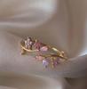 New Cute Colorful Zircon Flower Ring For Women Girl Fashion Vintage Zircon Adjustable Rings Jewelry Gift