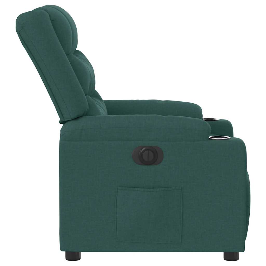 Vidaxl Electric Recliner, Dark Green, Fabric Upholstered