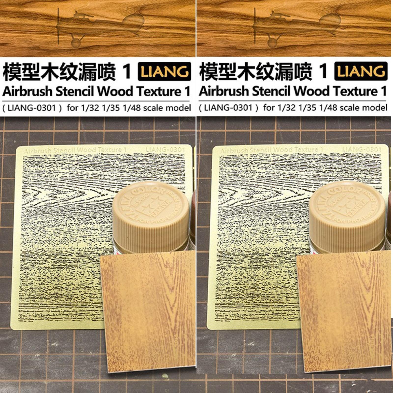 LIANG-0301 Wood Texture Airbrush Stencil for Model Hobby DIY Accessories Assembly Model Spraying PE Metal Etching Sheet United States