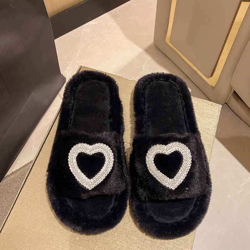 Fashion Winter 2025 New Women's Slippers Anti Slip Casual Indoor Flat Shoes Women's Warm Shoes Solid Color Fashion Women's Slippers
