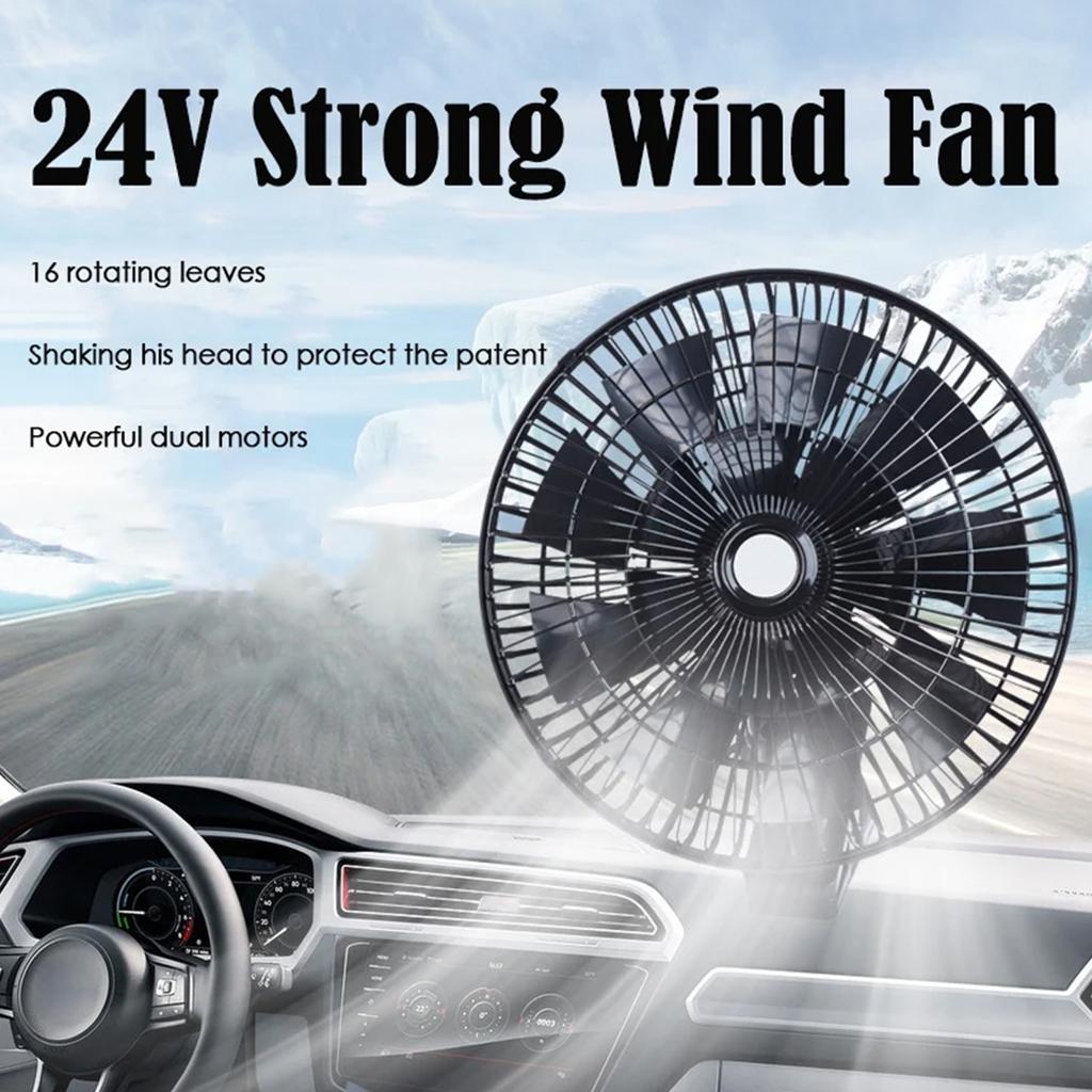 Upgrades Car Fan with Flexible Speed Control & Oscillation Travel Friendly Vehicle Fan for Enhances Comfort on road