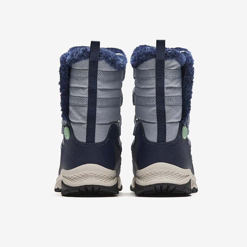 Anta Kids Trendy Fashion Thickened Warm High-Top Boots Kids boots Fog-Gray New-Ink-Blue A12446923-3