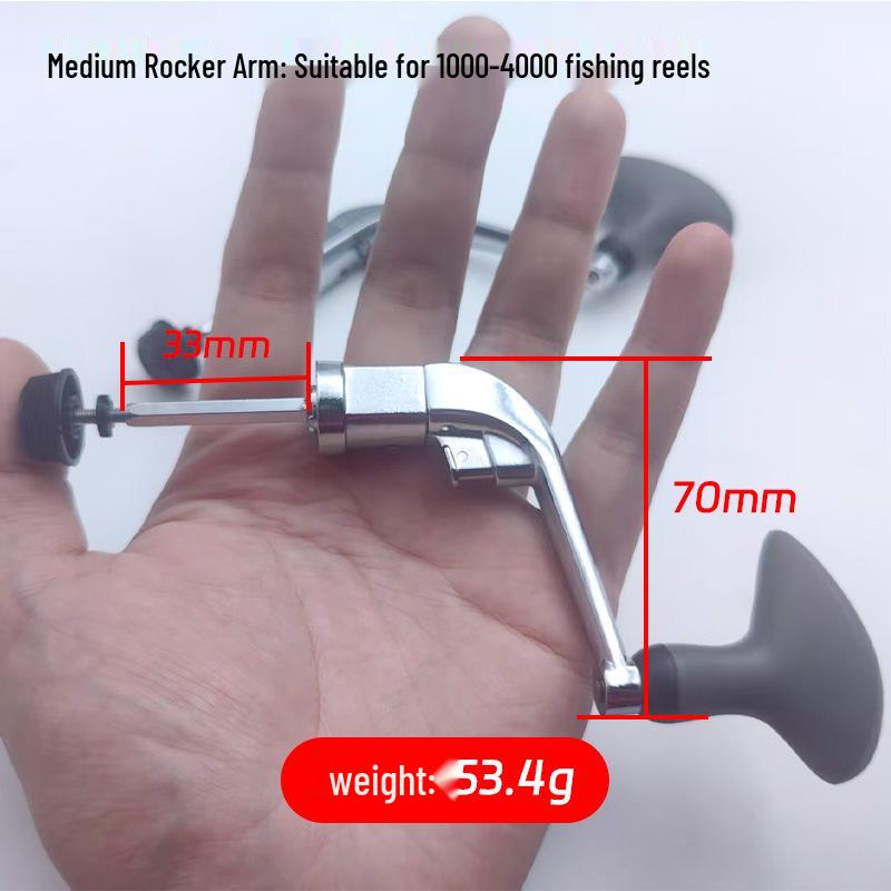 Diwa Foldable All-Metal Spinning Reel Handle - Durable, Metal-Plated Fishing Reel Accessory