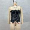 Fashion Style New Sexy PU Leather Tube Top Tops Silm Slim Looking Short Vest Sexy PU Leather Vest