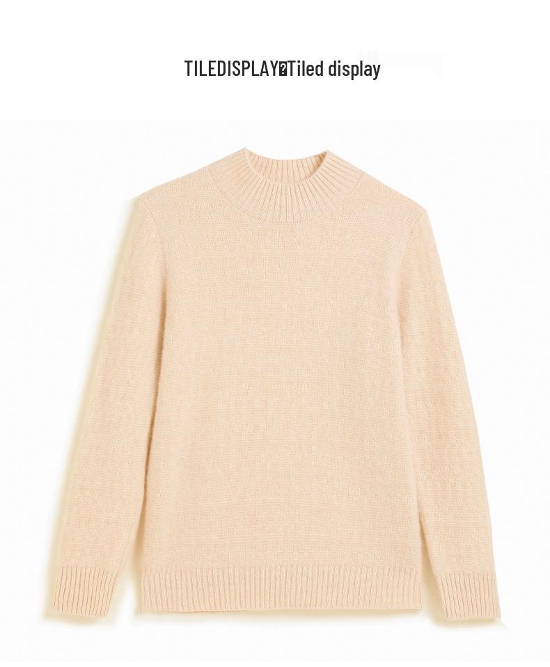 Women's Cashmere Half-High Neck Long Sleeve Wool Sweater - Versatile, Warm, and Fashionable for Autumn/Winter