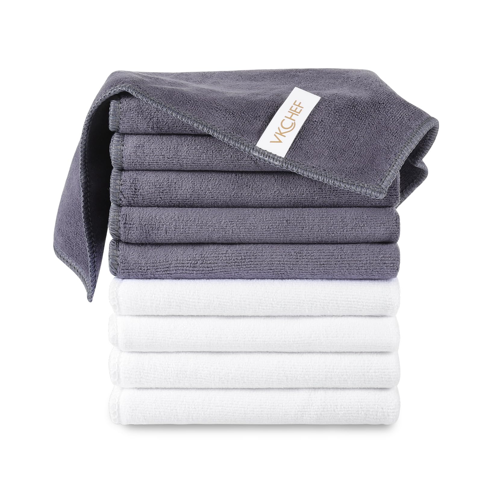 

VKCHEF Kitchen Kitchen Hand Dishcloths with Kitchen Set of 10 Dark Gray 4 Towels, Cloths, Dishcloths, Towels, Dishcloths, Loops, Quick-Drying Towels,