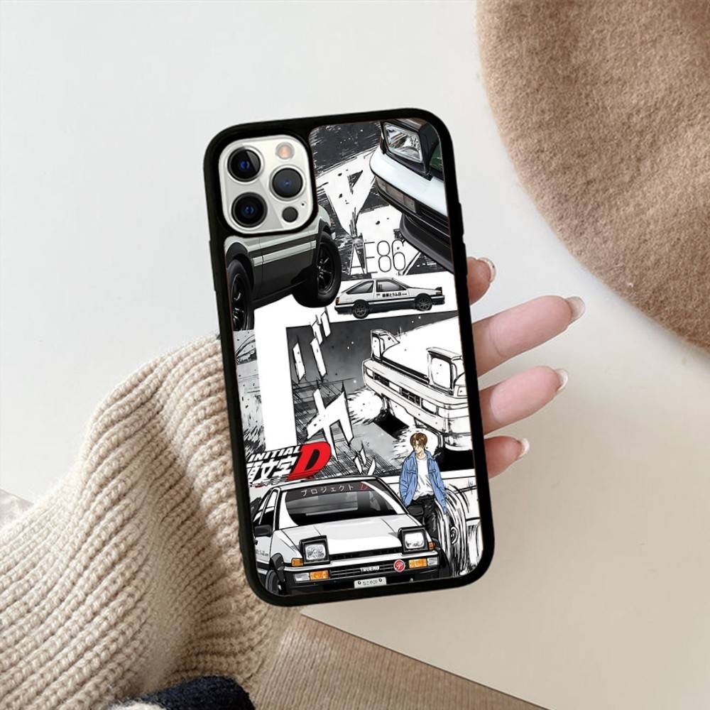 Road Racing Anime I-Initial D For IPhone 17 16 15 14 13 12 11 Pro Max Plus Mini PC+TPU Back Phone Cover