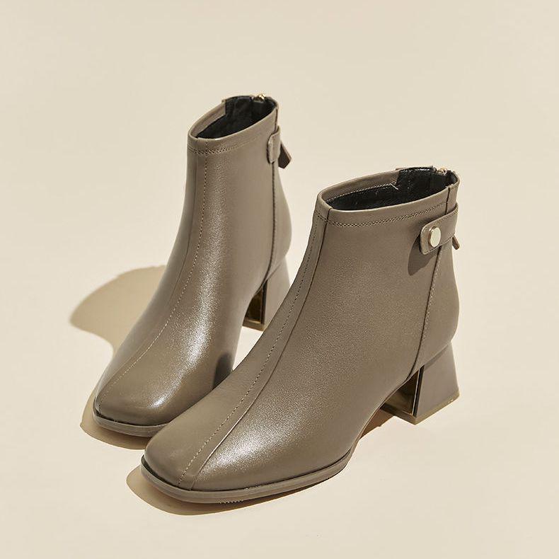 

Женские ботильоны из натуральной кожи, на флисовой подкладке, на среднем каблуке, коллекция Осень/Зима 2025, мягкие ботинки Мартин 38