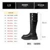 Neue große Schaftumfang dicke Bein Stiefel Ritterstiefel Schwarz dicke Sohle Hohe Stiefel Stiefel Damen
