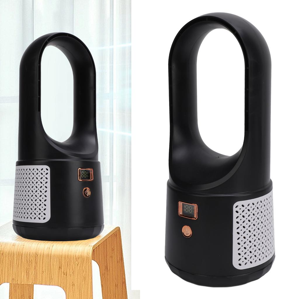 USB Desk Fan 6 Speeds Wind Quiet Portable Bladeless Cooling Fan with Power Display for Home Bedroom